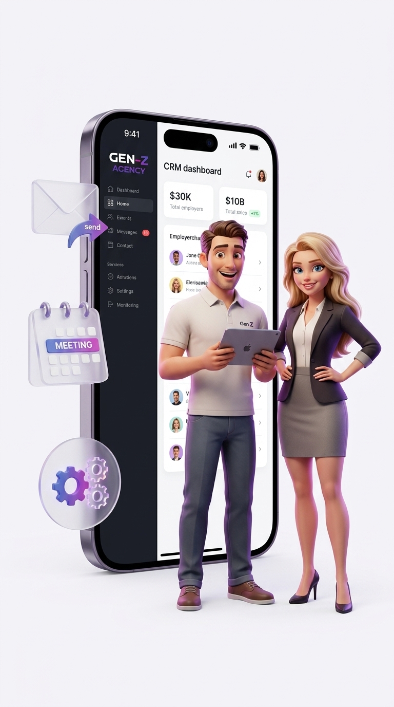 Gen Z CRM App interface and usage